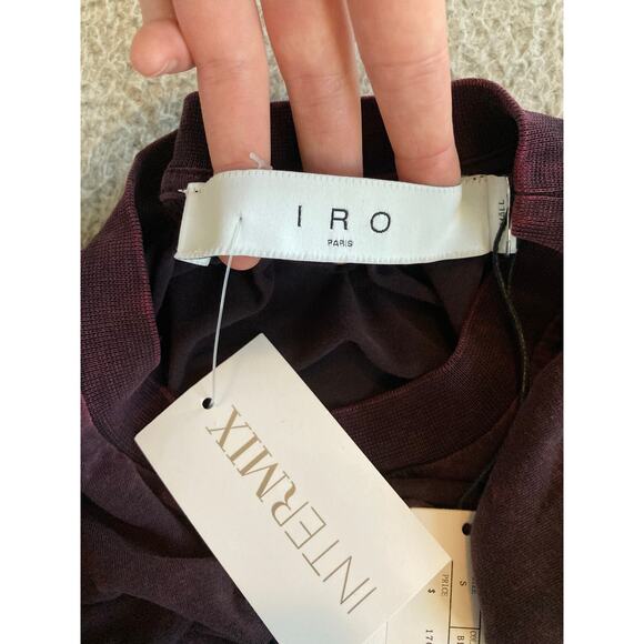 NWT Iro Polette Tank Top Small Shoulder Pads Stone Wash Crew Neck Black Red S - Picture 8 of 16